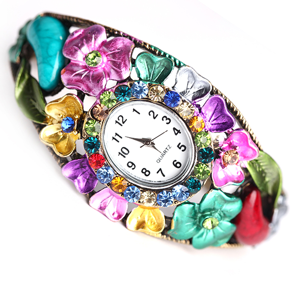  Flower Design Bracelet Bangle Watch