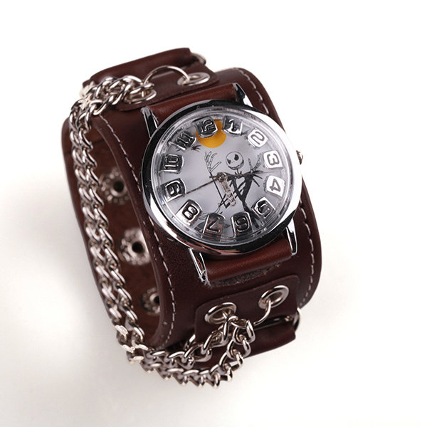 Punk Style Leather Bracelet Watch