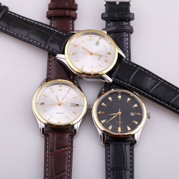 Men's Leather Quartz Watches