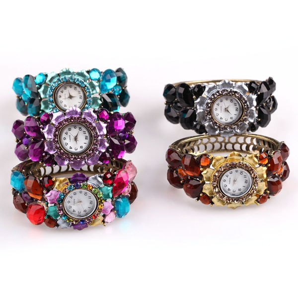 Crystal Stretch Bracelet Watch