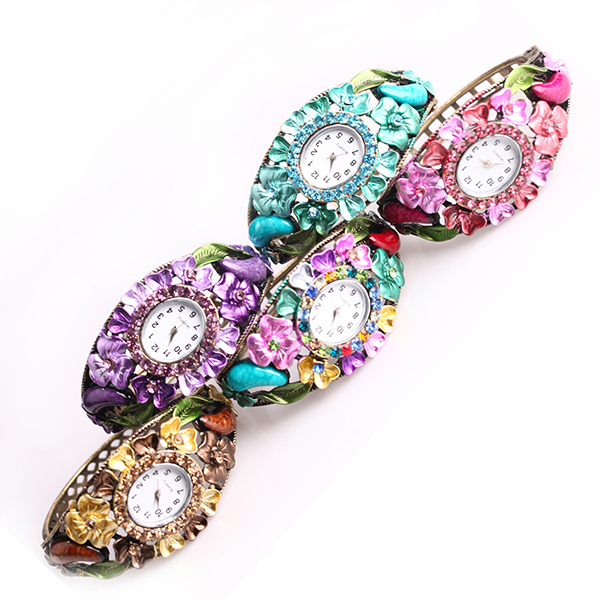  Flower Design Bracelet Bangle Watch